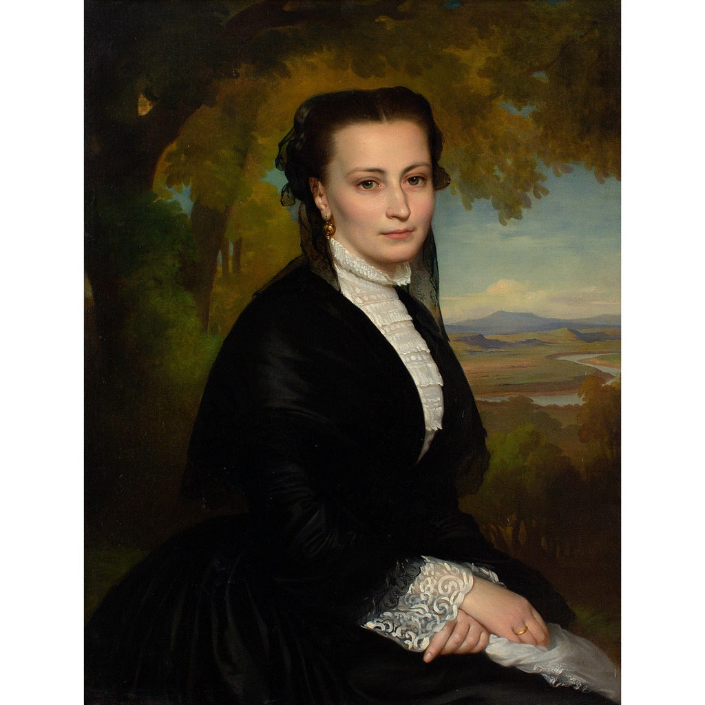 Heinrich Hollpein, Portrait Of A Lady In Black – Brave Fine Art