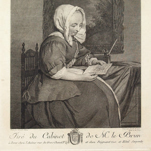 18th-Century Engraving After Gerard Metsu, Portrait Of A Lady