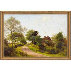 James Hey Davies RCA, Rural Lane With Cottage & Chickens