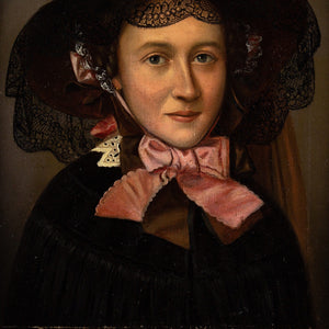 Early 19th-Century German School Biedermeier Portrait Of A Young Lady