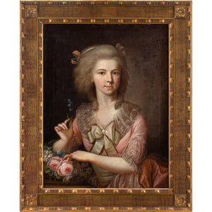 Johann Heinrich Tischbein The Elder (Circle), Portrait Of A Lady With Forget-Me-Nots