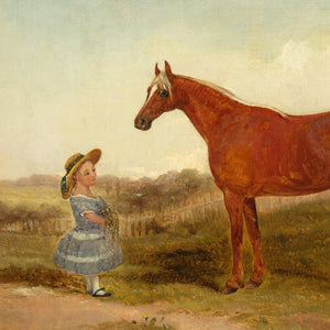 19th-Century English School, Portrait Of A Chestnut Horse & Girl