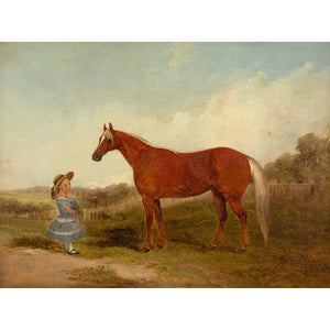 19th-Century English School, Portrait Of A Chestnut Horse & Girl