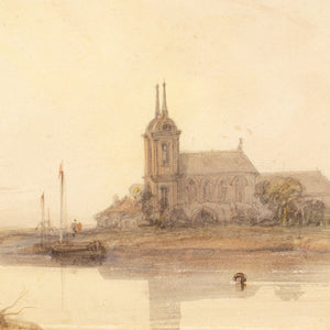 Alfred Gomersal Vickers, River Landscape With Church