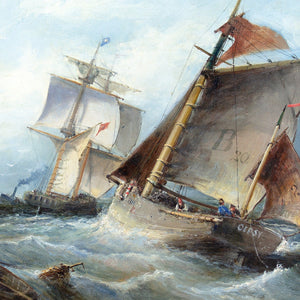 19th-Century British School, Maritime Scene With Turbulent Sea