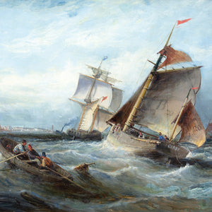 19th-Century British School, Maritime Scene With Turbulent Sea