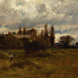 Late 19th-Century French School, Plein Air Landscape With Haycart & Farmhouse