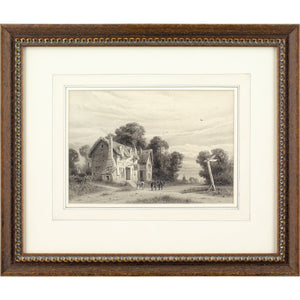 Edmond Albert Joseph Tyrel de Poix (Attributed), Landscape With Pub & Signpost