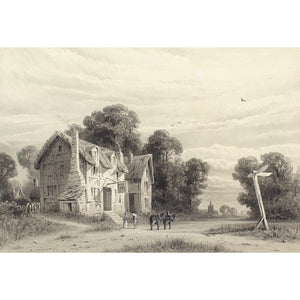 Edmond Albert Joseph Tyrel de Poix (Attributed), Landscape With Pub & Signpost
