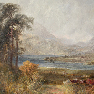 William Henry Pigott, Highland Cattle Beside A Loch