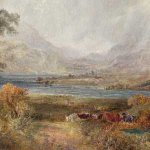 William Henry Pigott, Highland Cattle Beside A Loch