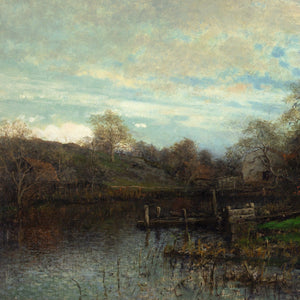 Victor Forssell, River Landscape With Cottages