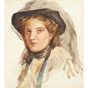 Late 19th-Century British School, Portrait Study Of A Woman