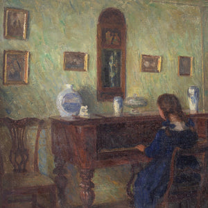 Christian Asmussen, Interior Scene With Girl At The Piano