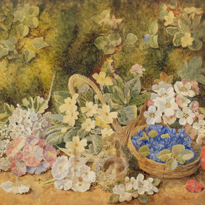 Eloise Harriet Stannard (Follower), Still Life With Baskets, Bird’s Nest & Flowers
