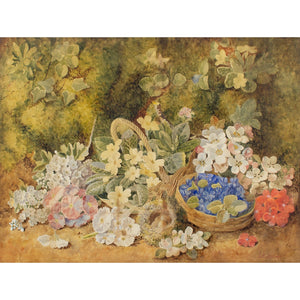 Eloise Harriet Stannard (Follower), Still Life With Baskets, Bird’s Nest & Flowers