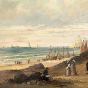 Louis Paul Pierre Dumont, Coastal Landscape With Figures