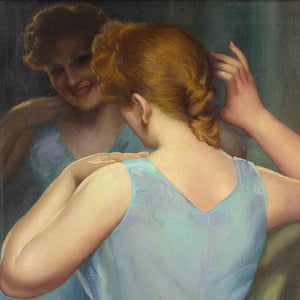 César Fernández Ardavín, Portrait Of A Girl Before A Mirror