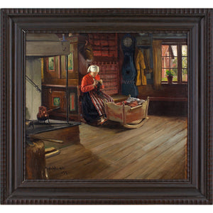 Sam Uhrdin, Interior Scene With Woman Knitting