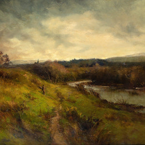 Owen Bowen, River Landscape With Figure