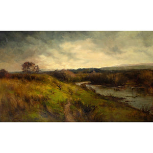 Owen Bowen, River Landscape With Figure