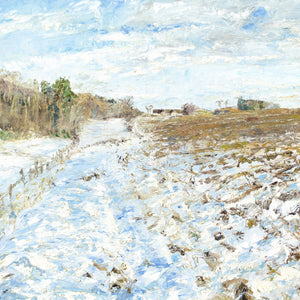 20th-Century Danish School, Snow Landscape With Track