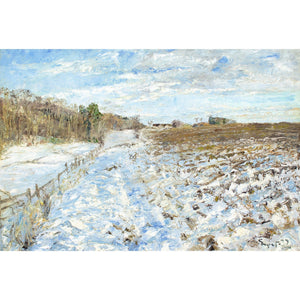 20th-Century Danish School, Snow Landscape With Track