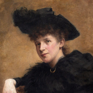 Late 19th-Century Norwegian Portrait Of A Lady In Black