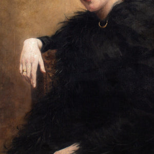 Late 19th-Century Norwegian Portrait Of A Lady In Black