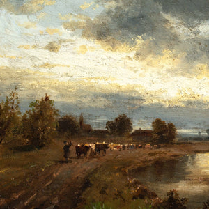 Emma Von Boeckh, River Landscape With Cattle & Drover
