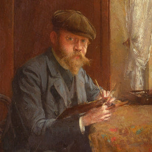 Ernst Kielwein, Self Portrait At Table