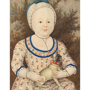 Late 18th-Century German School, Portrait Of Marie Magdalene Fürgang With A Pug