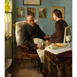 Sophus Vermehren, Interior With Elderly Man Sleeping