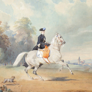 19th-Century, A Lady Riding A Grey Mare