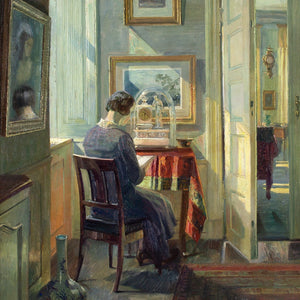 Robert Panitzsch, Sunlit Interior With Lady Reading