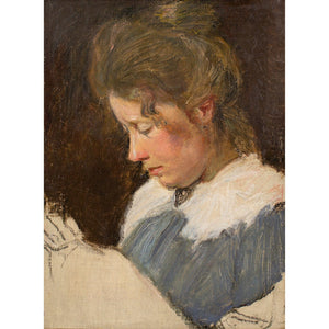 Early 20th-Century Danish School, Study Of A Woman Sewing
