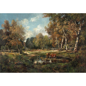 Camille Magnus, Forest Landscape With Cattle