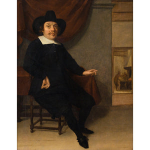 18th-Century Dutch School, Portrait Of A Seated 17th-Century Gentleman Within An Interior