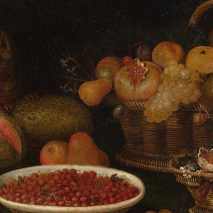 17th-Century Provincial Flemish Still Life With Fruit, Cat, Dog & Flowers