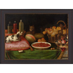 17th-Century Provincial Flemish Still Life With Fruit, Cat, Dog & Flowers