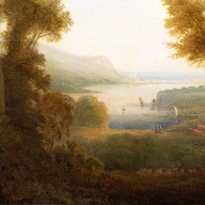 Early 19th-Century British School, Romantic Landscape With Boats, Cattle & Coastal View