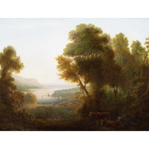 Early 19th-Century British School, Romantic Landscape With Boats, Cattle & Coastal View