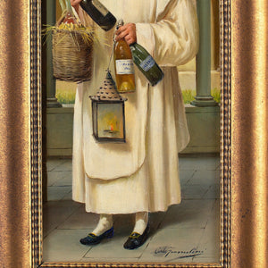 Carlo Francolini, Portrait Of A Carthusian Monk Holding Wine