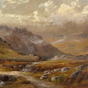 Henry W Henley, Misty Upland Landscape With Stream
