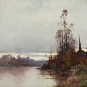 Eugène Galien-Laloue, River Landscape With Church