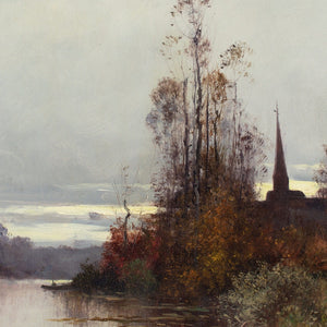 Eugène Galien-Laloue, River Landscape With Church