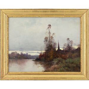 Eugène Galien-Laloue, River Landscape With Church