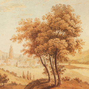 John Varley OWS, Italianate Landscape With Figures