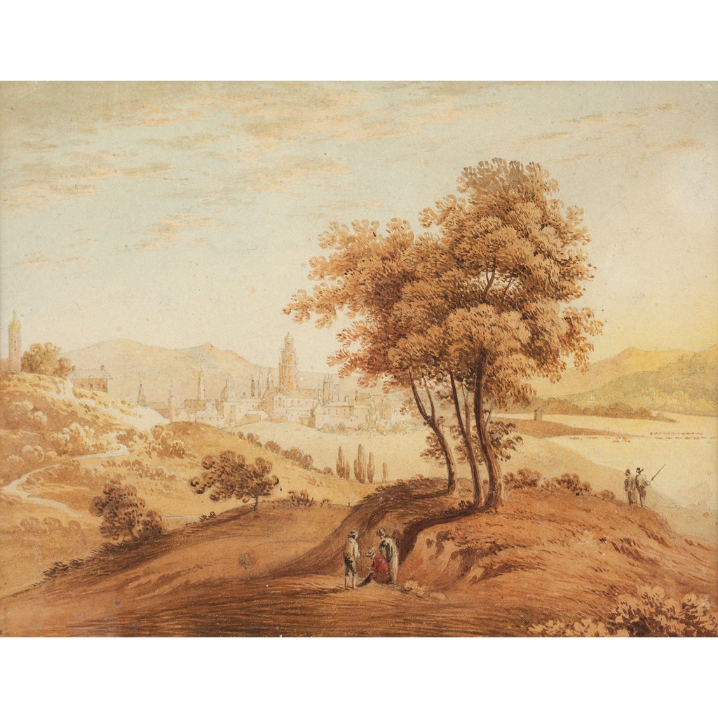 John Varley OWS (Attributed), Italianate Landscape With Figures