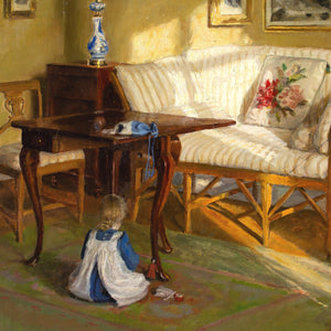 Caja Prytz, Sunlit Interior With Girl Playing